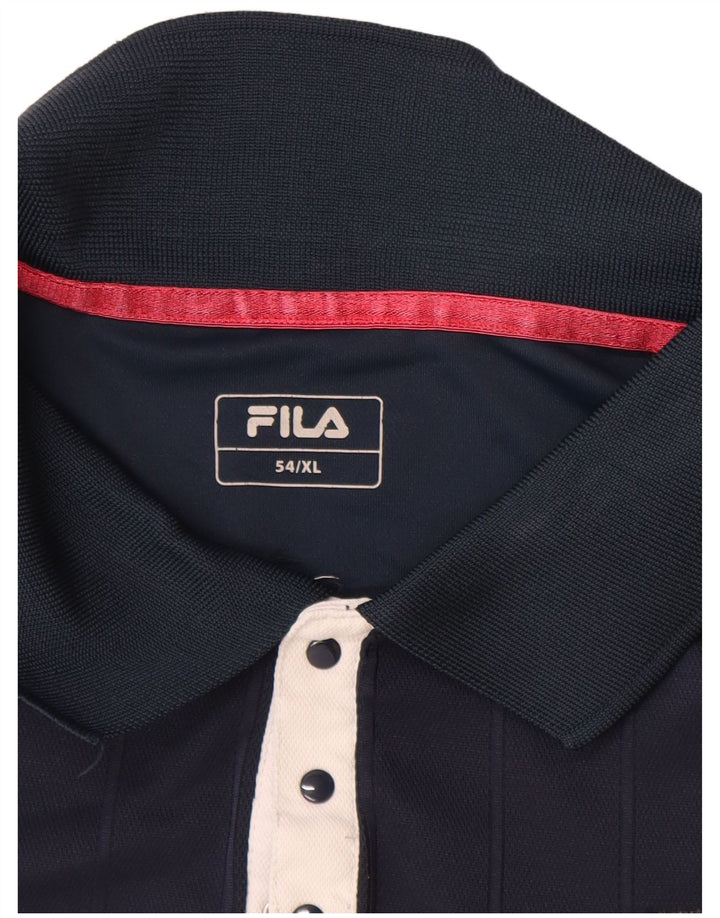 FILA Polo Hombre IT 54 XL Poliéster Azul Marino