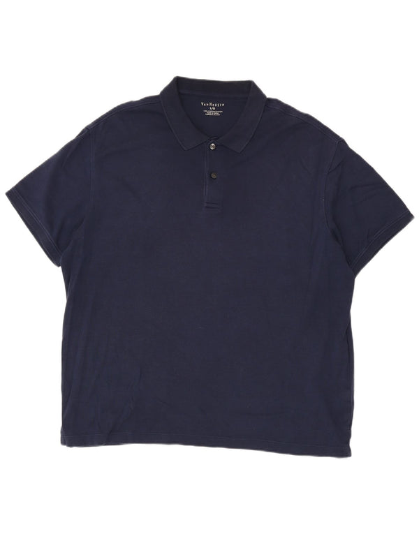 Van Heusen Polo para hombre grande azul marino algodón
