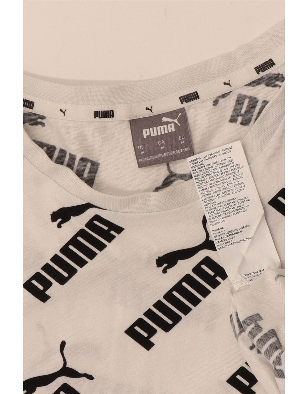 Puma Camiseta gráfica para hombre Top Medium White Cotton