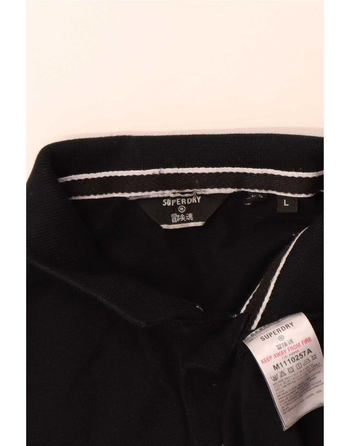 Superdry Polo Gráfico De Algodón Negro Grande Para Hombre