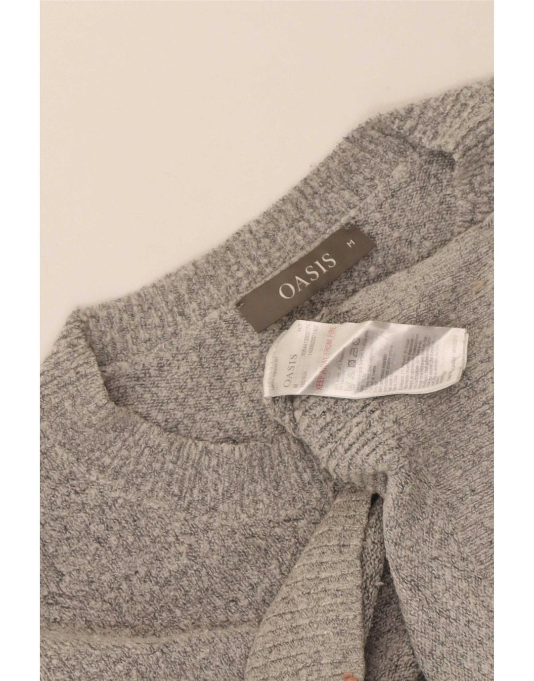 Oasis - Jersey para mujer con cuello barco, talla 40, acrílico gris medio