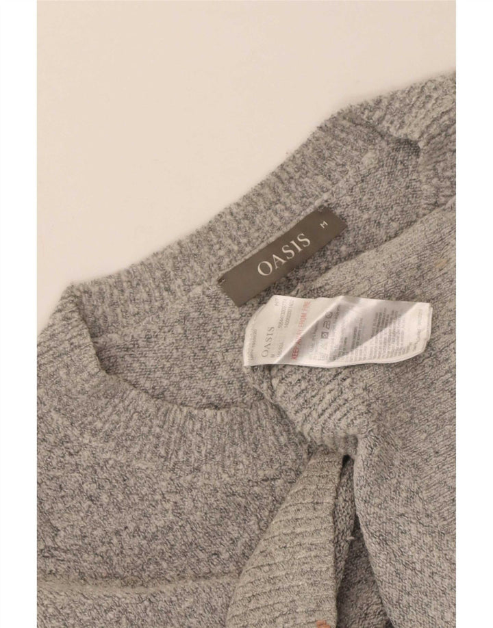 Oasis - Jersey para mujer con cuello barco, talla 40, acrílico gris medio