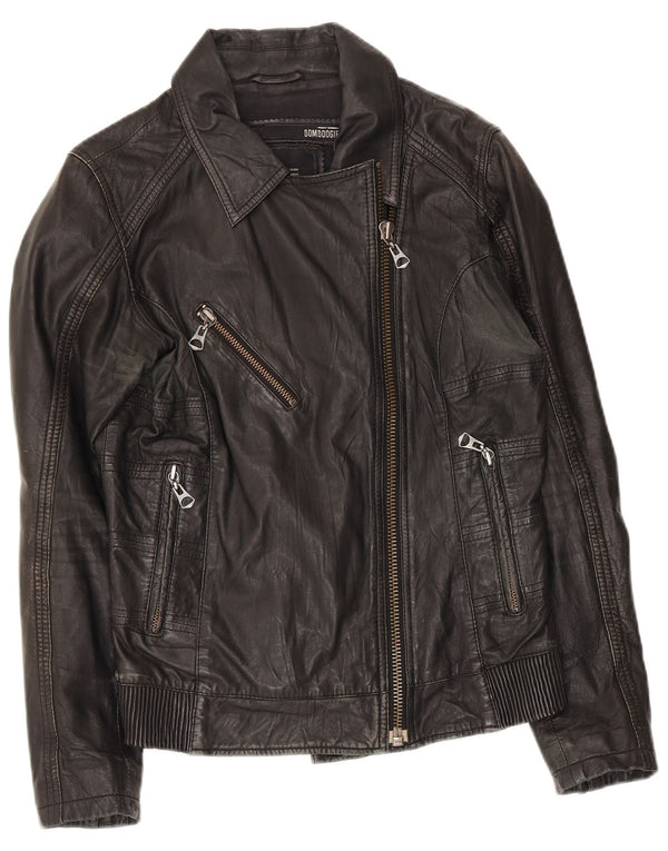 Bomboogie Chaqueta motera de cuero para mujer UK 44 Mediana Negro