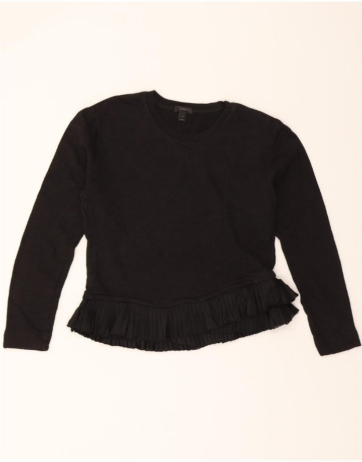 J. CREW Womens Sweatshirt Jumper UK 10 Small Black Cotton Vintage J. Crew and Second-Hand J. Crew from Messina Hembry 