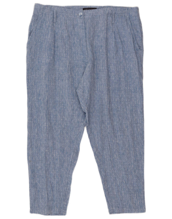 Marks & Spencer Pantalones cortos de cintura alta para mujer UK 46 Large W37 L26 Azul