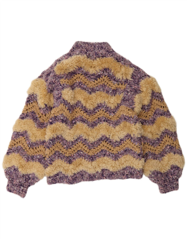 C&A Suéter tipo cárdigan con cremallera completa para mujer UK 14 Medium Multicolor Chevron