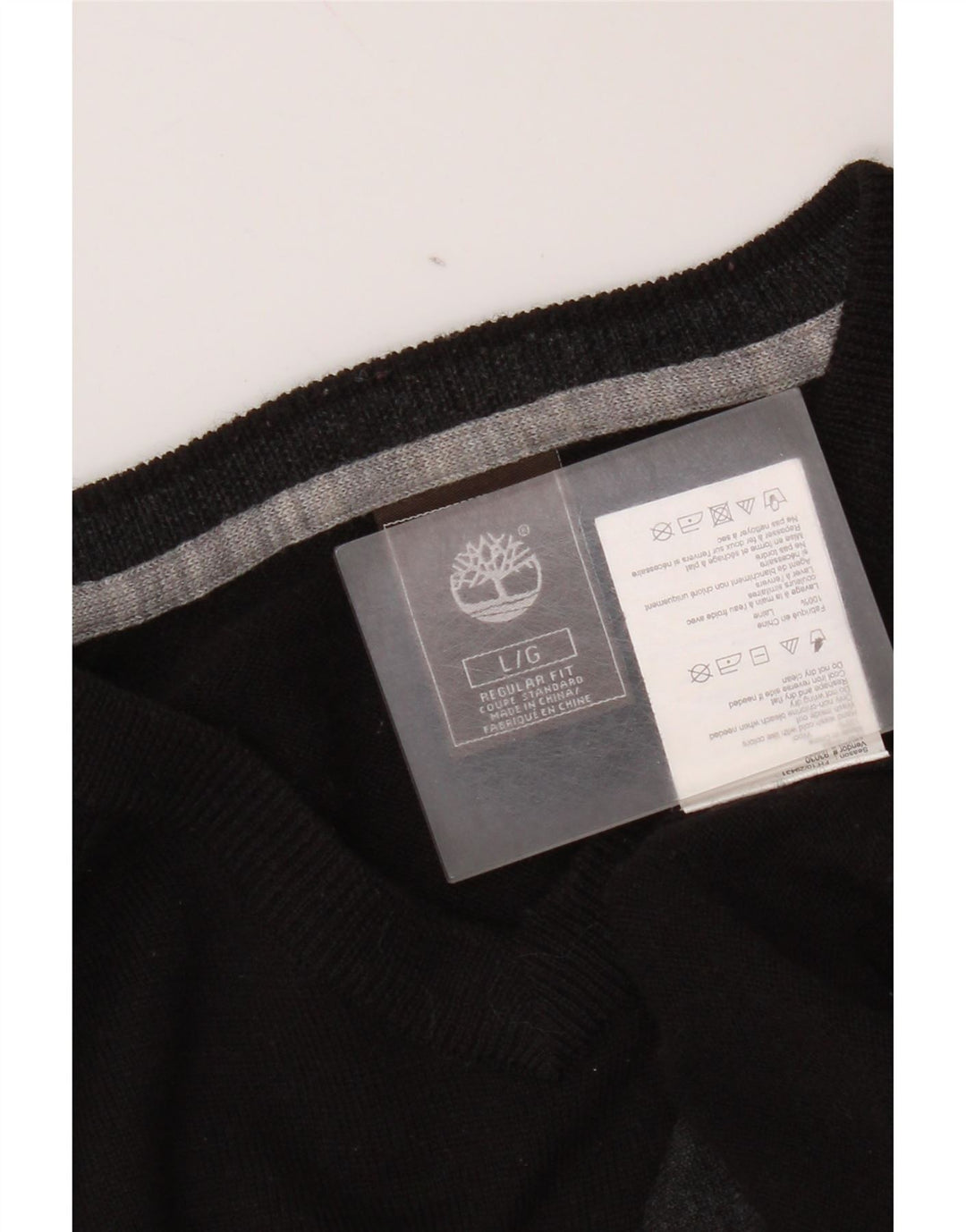 Timberland Suéter tipo jersey con cuello en V y ajuste regular para hombre Lana negra grande