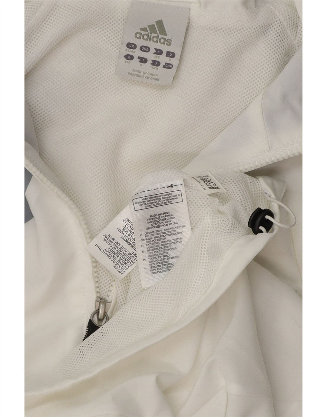 ADIDAS Chaqueta de chándal para hombre UK 46/48 XL Blanco Colorblock Poliéster