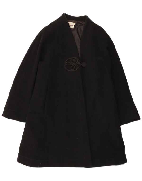 Vintage Womens Oversized Overcoat UK 12 Medium  Black Wool