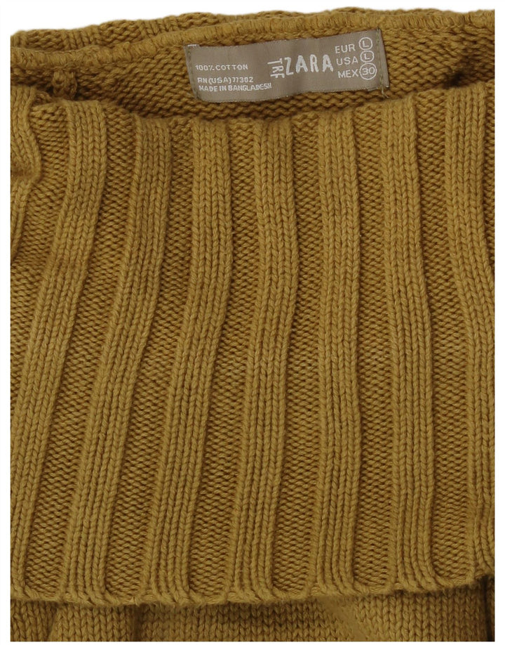 Zara - Jersey con cuello vuelto para mujer, talla 40, color amarillo