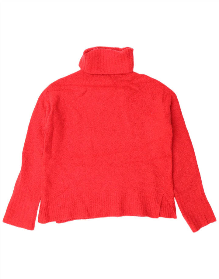WHISTLES Jersey extragrande con cuello vuelto para mujer UK 10 Small Red Wool