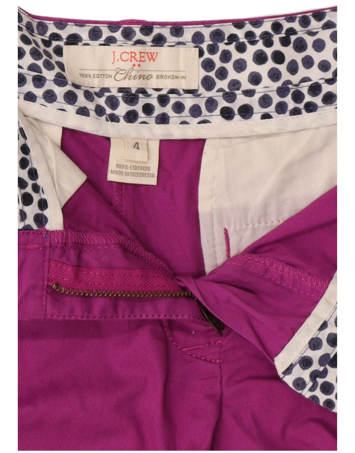 J. CREW Pantalones cortos chinos para mujer US 4 Small W30 Algodón morado