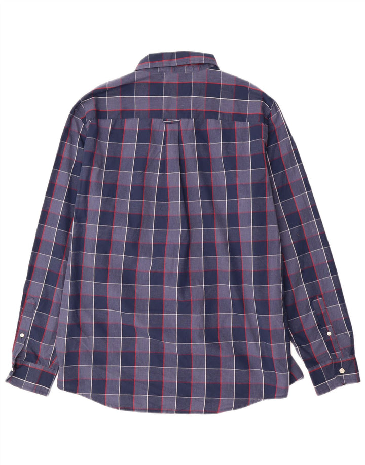 Chaps Camisa de fácil cuidado para hombre de algodón a cuadros azul marino grande