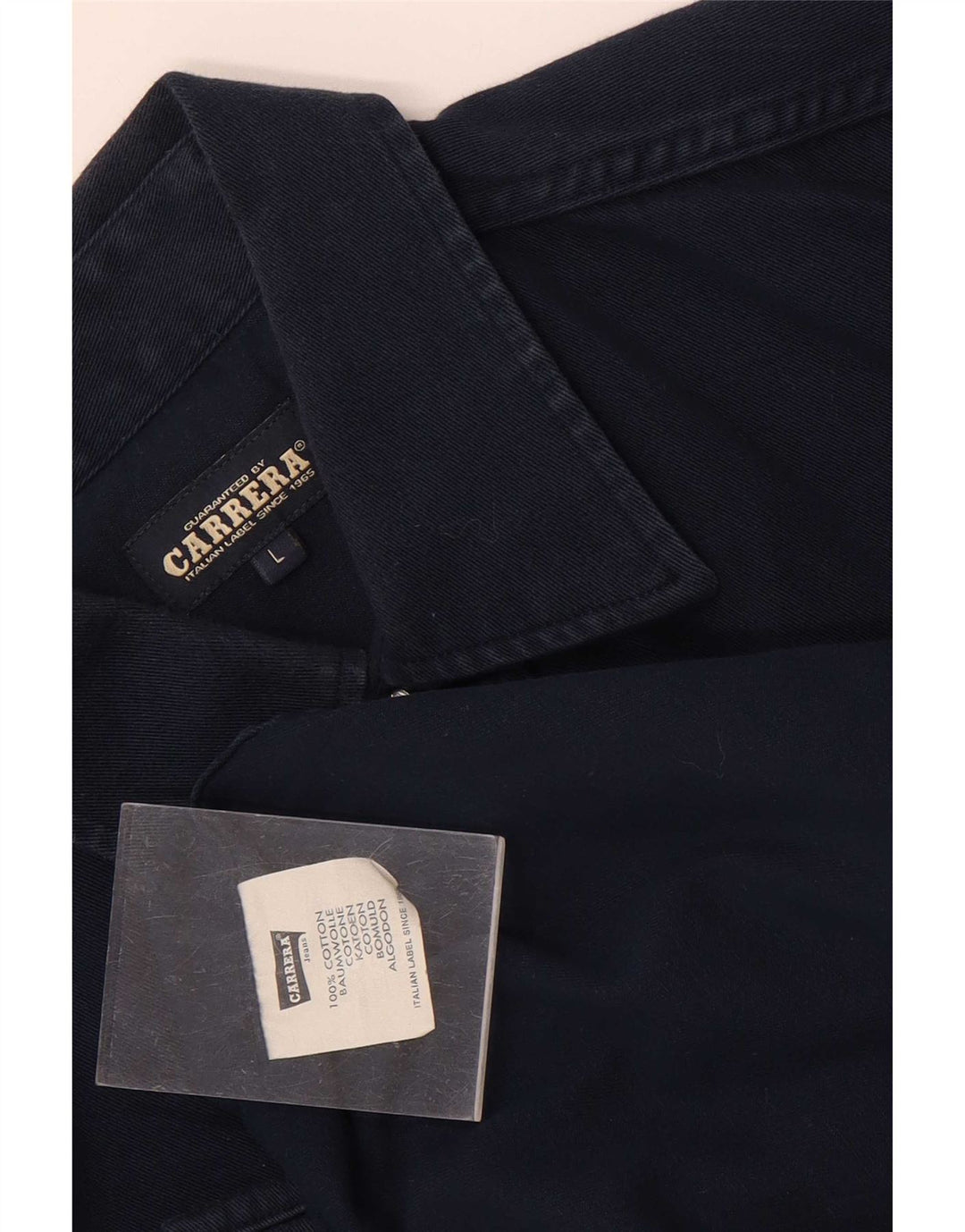 Camisa Carrera Hombre Grande Azul Marino Algodón