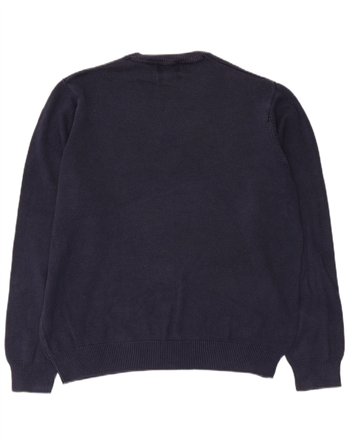 Marks & Spencer Jersey de cuello redondo para hombre de algodón azul marino mediano