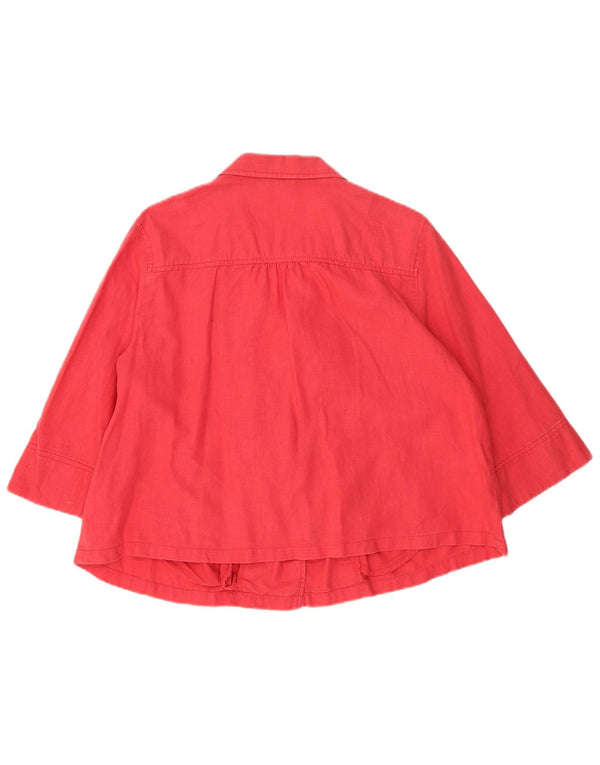 Marks & Spencer Chaqueta tipo blazer con 1 botón y manga 3/4 para mujer UK 40 XL Lino rojo