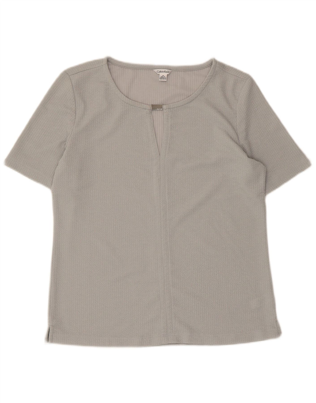 CALVIN KLEIN Blusa para mujer Top UK 44 Poliéster gris medio