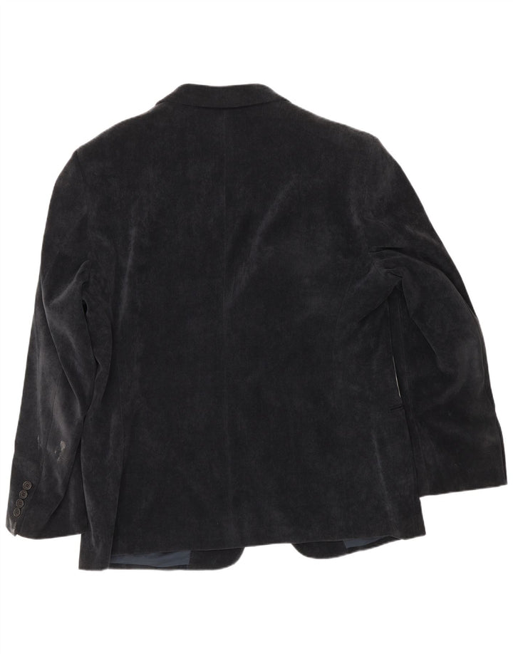 Armani Collezioni Chaqueta tipo blazer de pana con 2 botones para hombre IT 58 3XL Azul marino