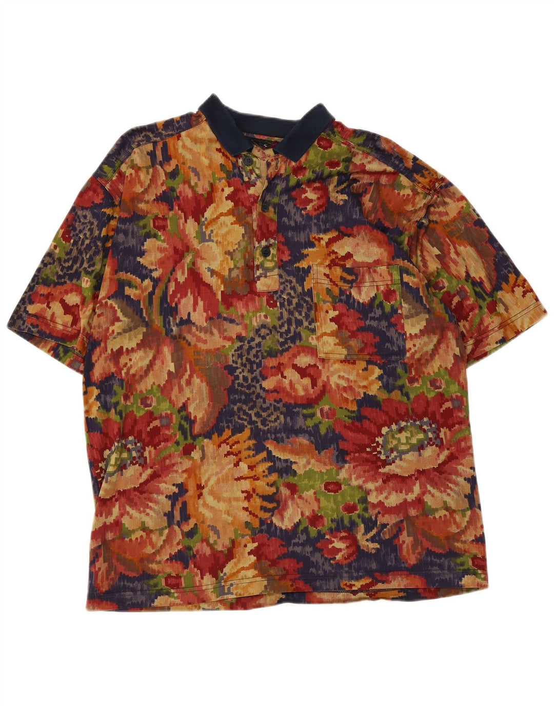Paul & Shark Polo para hombre de algodón floral multicolor grande