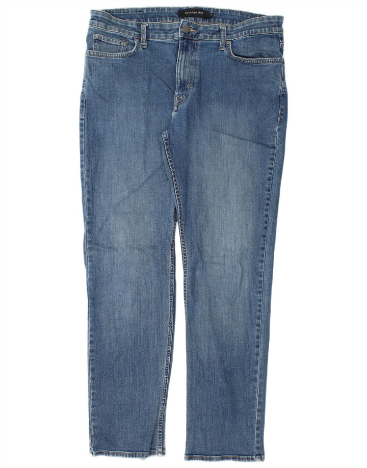 CALVIN KLEIN Vaqueros rectos para hombre W36 L32 Algodón azul