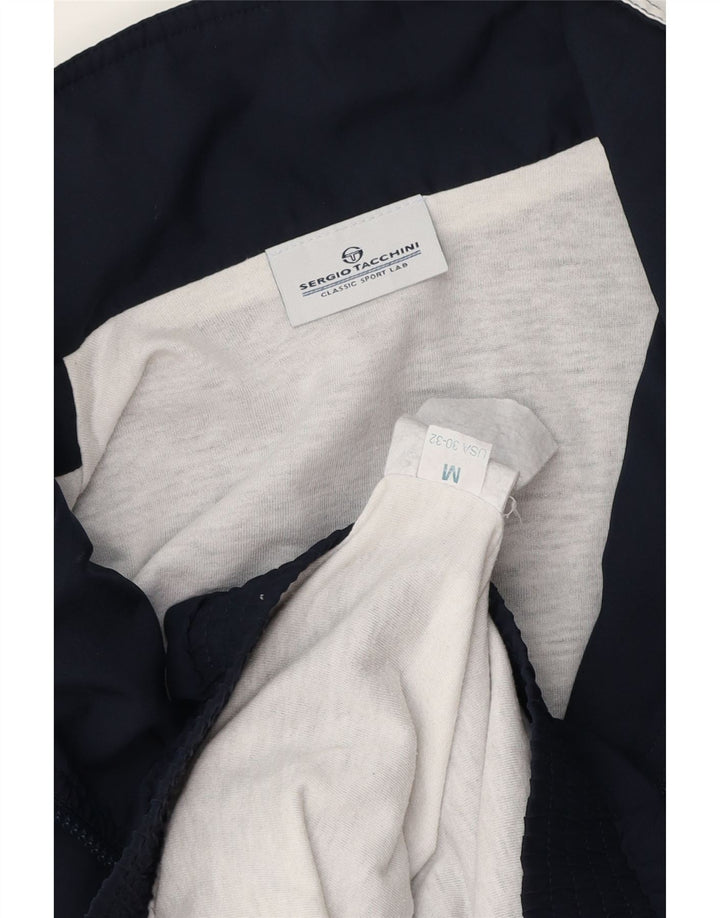 Sergio Tacchini Chaqueta de chándal para hombre con bloques de color azul marino mediano