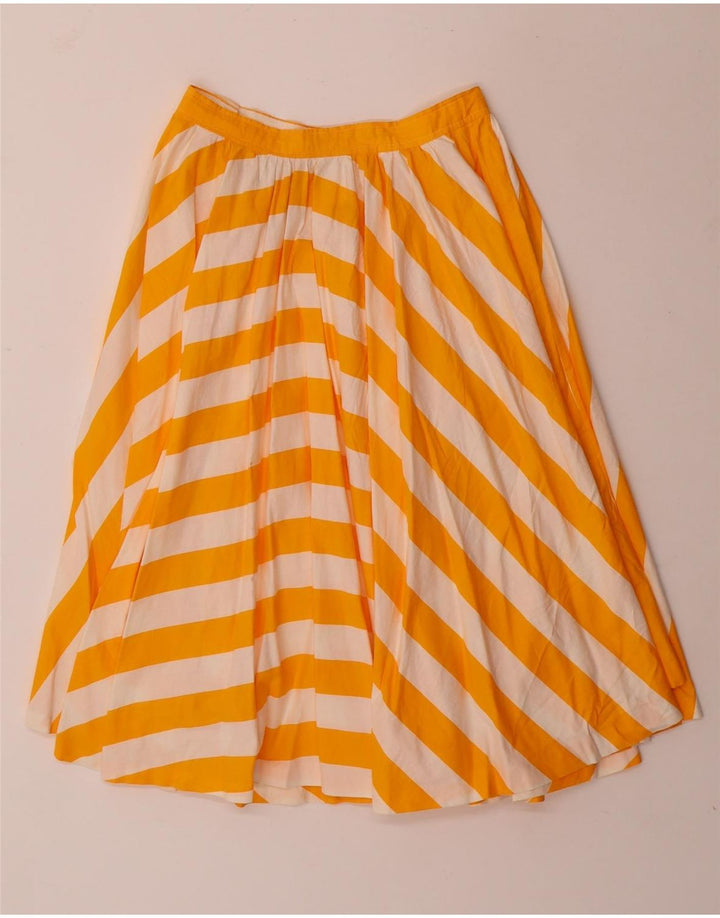 Falda acampanada vintage para mujer W24 pequeñas rayas amarillas