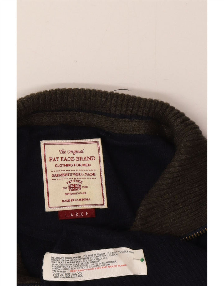 Jersey tipo jersey con cuello y cremallera para hombre de Fat Face Grande Azul marino Algodón