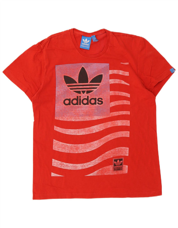 Adidas - Camiseta gráfica para hombre, color rojo medio