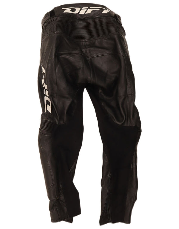 Difi Pantalones Moto Racer de cuero para hombre W30 L28 Black Biker