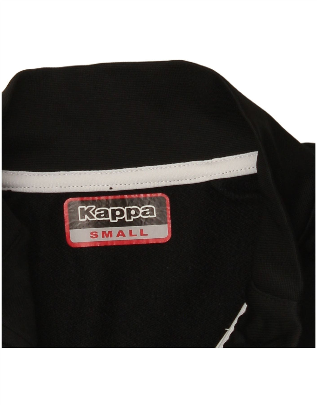 KAPPA Mens Graphic Zip Neck Pullover Chándal Top Pequeño Negro Colorblock