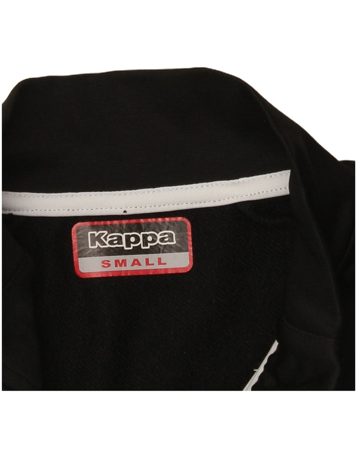 KAPPA Mens Graphic Zip Neck Pullover Chándal Top Pequeño Negro Colorblock