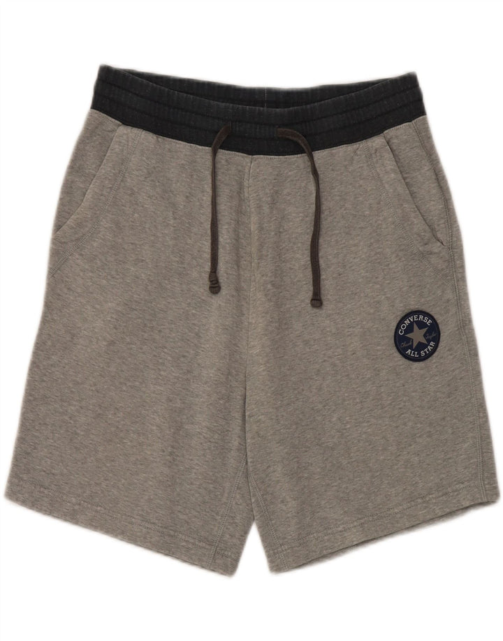 Pantalones cortos deportivos Converse para hombre de algodón color block gris pequeño