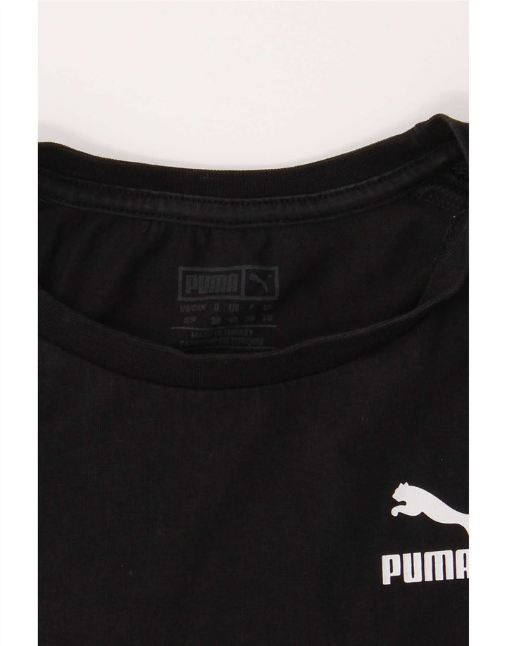 Puma Mujer Crop Top Manga Larga UK 10 Small Negro