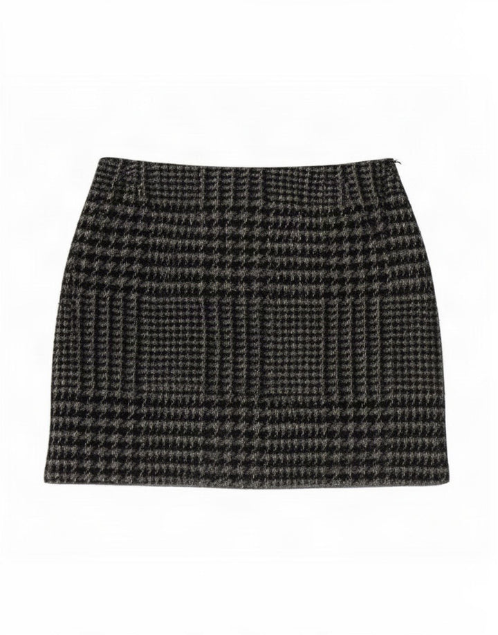 Jack Wills Minifalda para mujer UK 8 Small W28 Poliéster de pata de gallo gris