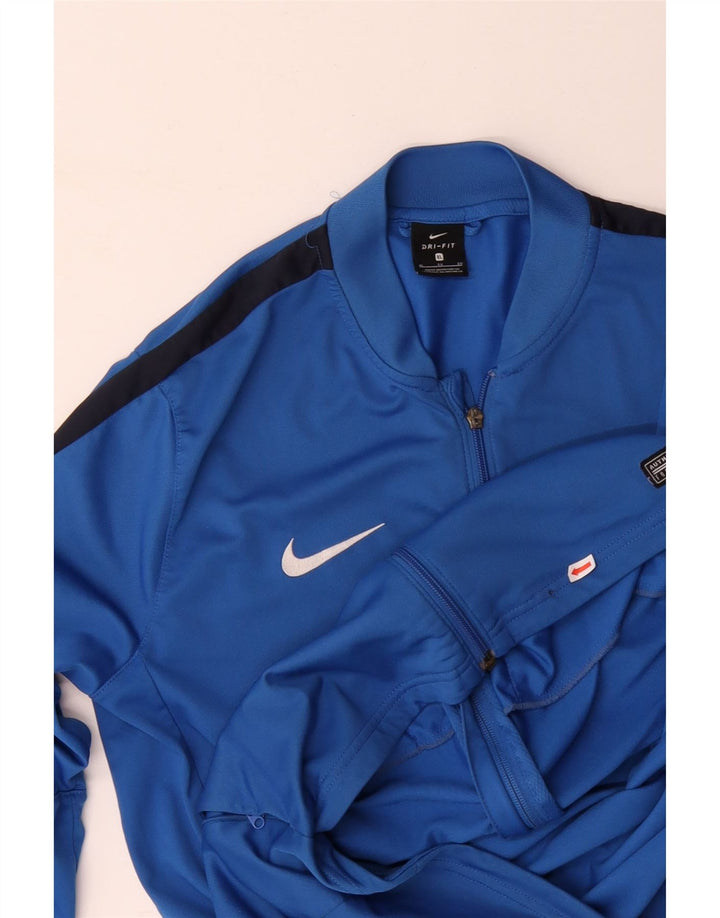 NIKE Hombre Dri Fit Chándal Top Jacket XL Azul Colorblock Poliéster