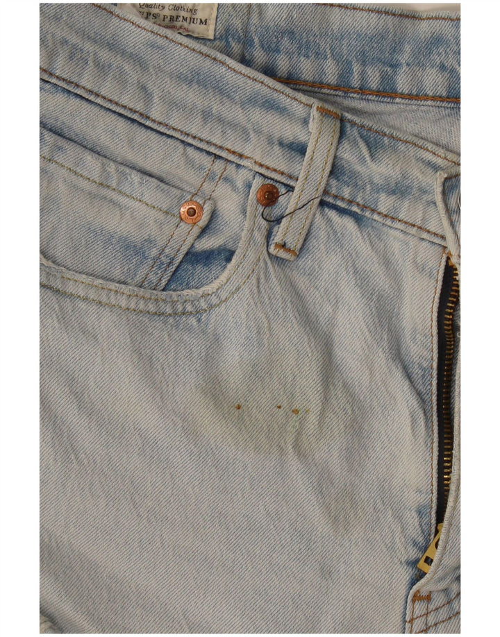 Levi's Mujer 512 Denim Pantalones Calientes Desgastados W32 Algodón Azul Grande