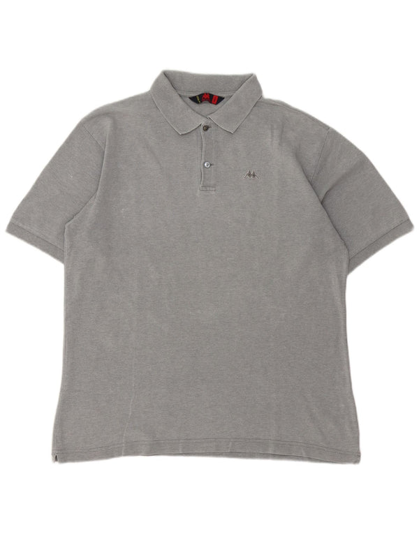 Kappa Polo Hombre Grande Gris Algodón