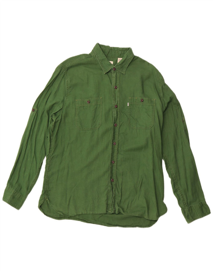 LEVI'S Camisa Mujer ES 40 XL Algodón Verde