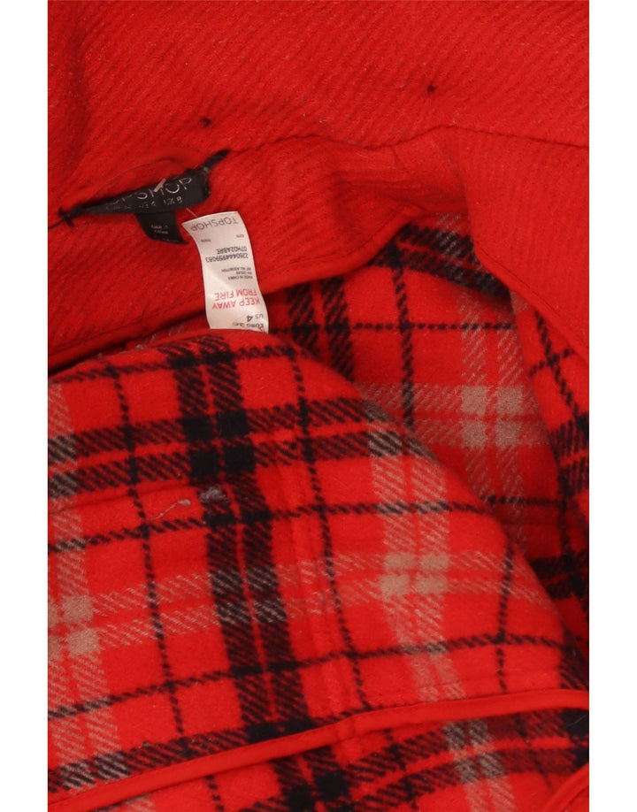 Topshop Trenca con capucha para mujer UK 8 Small Lana roja