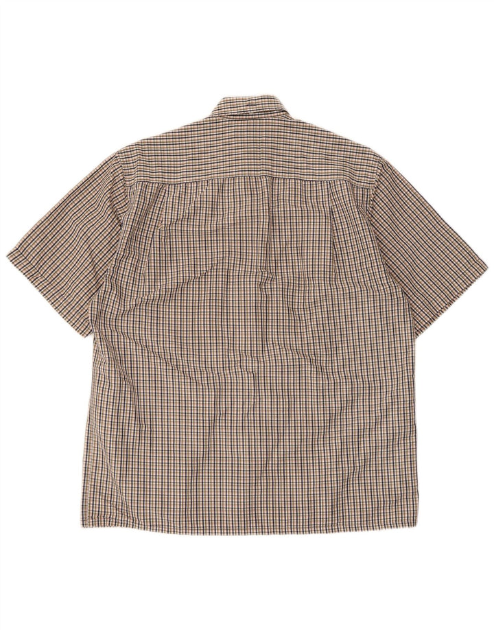 Nautica Camisa Manga Corta Hombre Small Algodón Cuadros Multicolores
