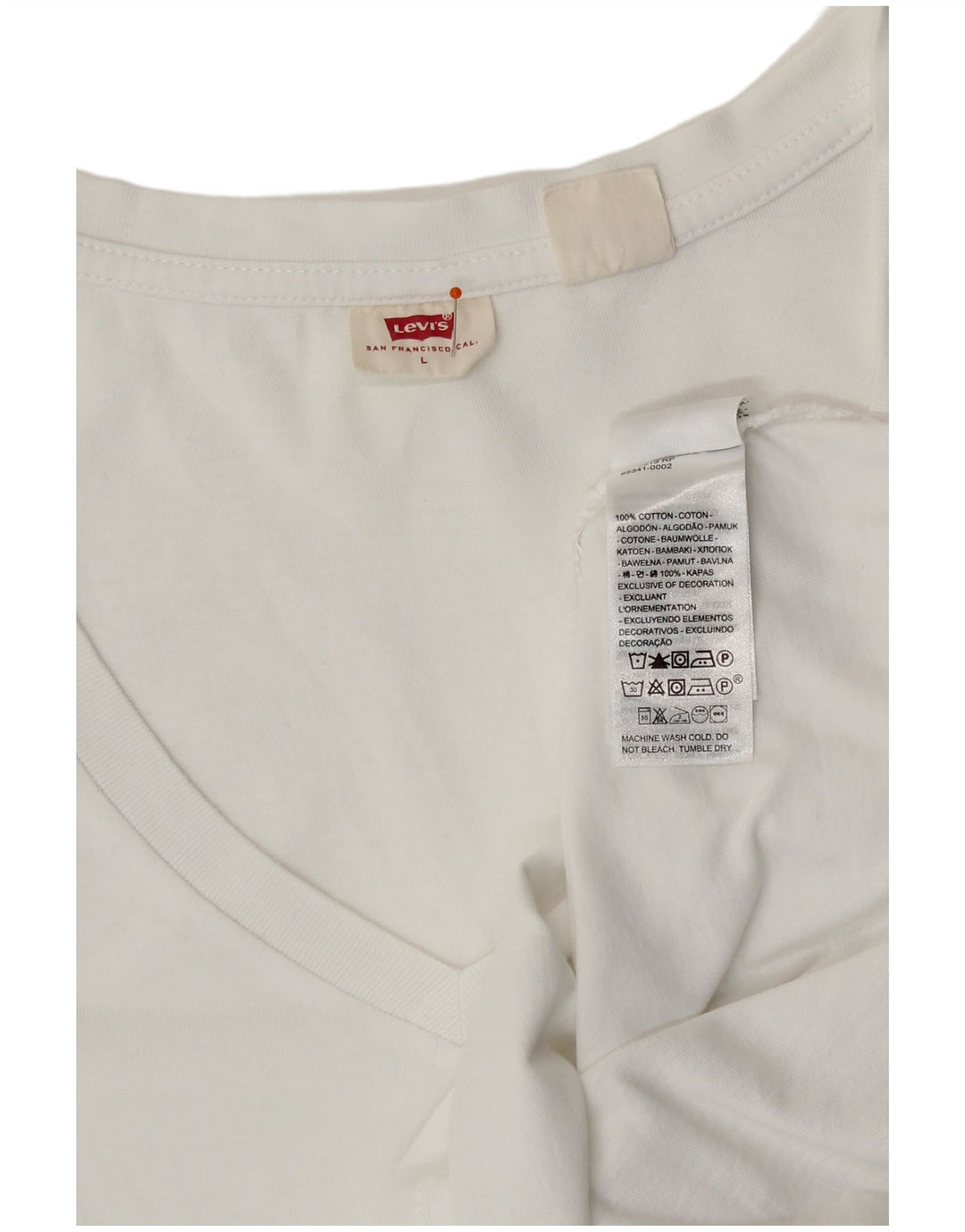 Levi's Camiseta para Mujer Top UK 44 Grande Algodón Blanco