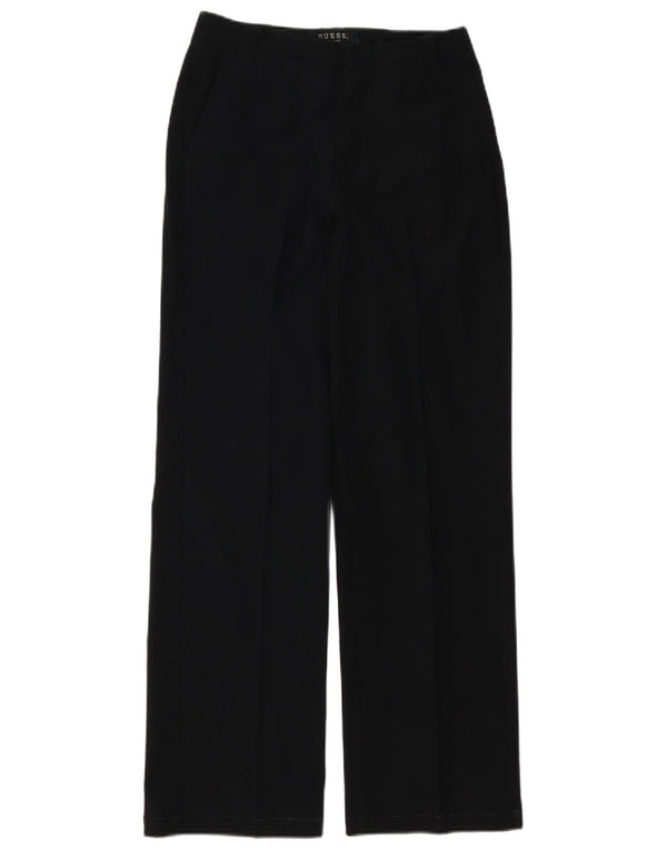Guess Pantalón chino de pierna ancha para mujer W27 L30 Poliéster negro
