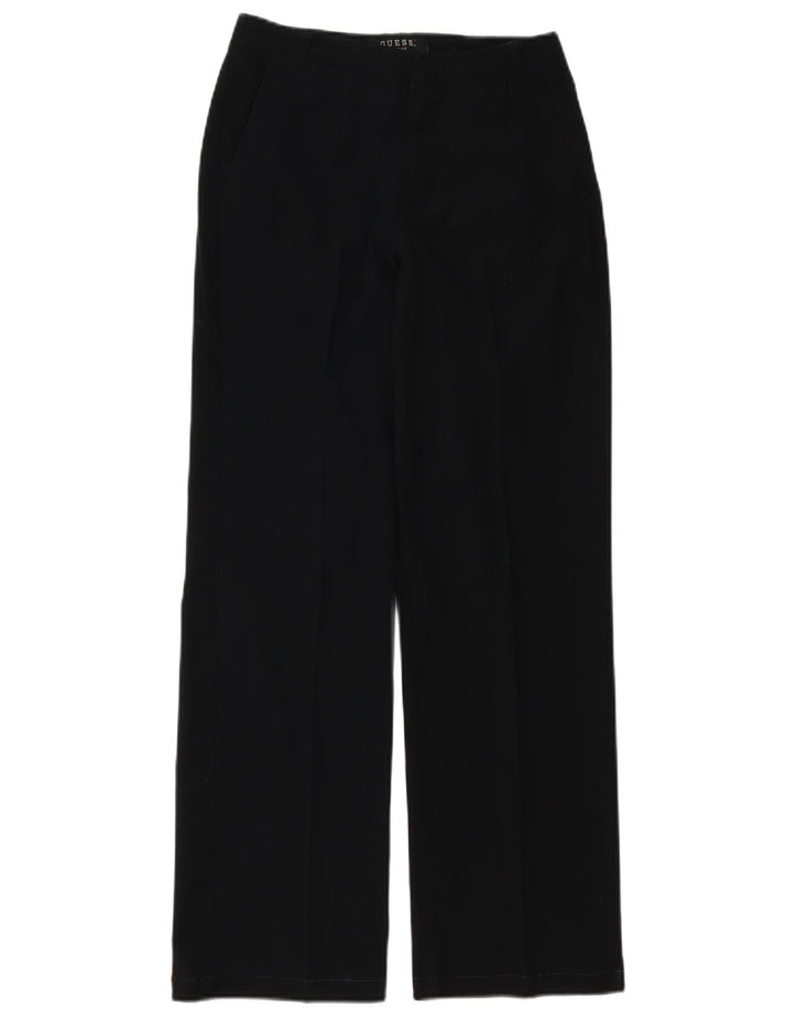 Guess Pantalón chino de pierna ancha para mujer W27 L30 Poliéster negro