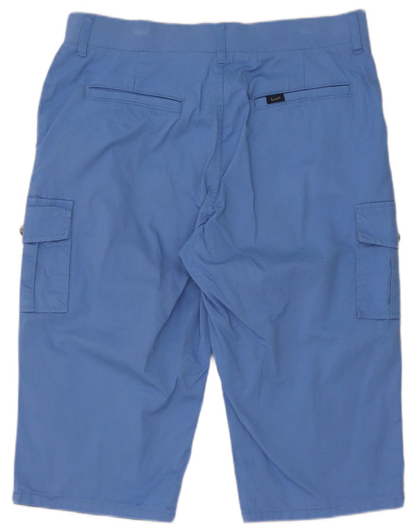 Lee Bermudas Cargo para Mujer US 12 Grande W32 Algodón Azul