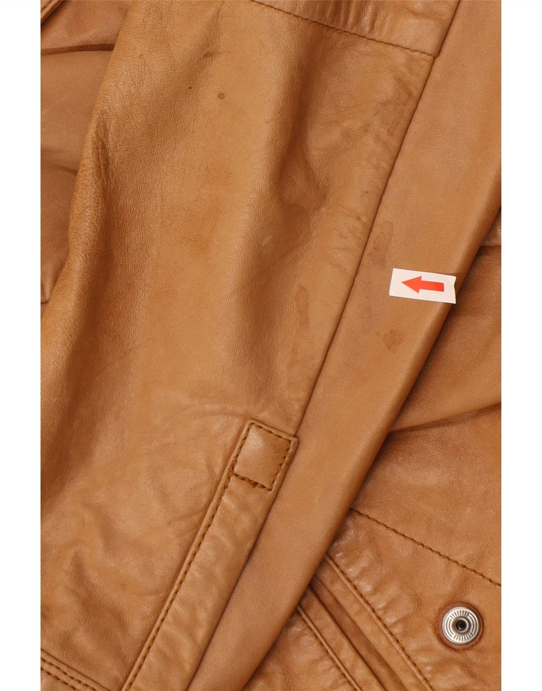 Diesel Chaqueta de cuero para hombre UK 38 Cuero beige medio