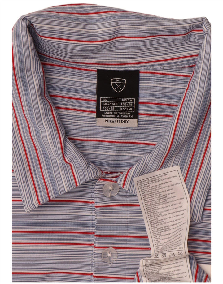 Nike Polo Hombre UK 45/47 XL Poliéster Rayas Azules