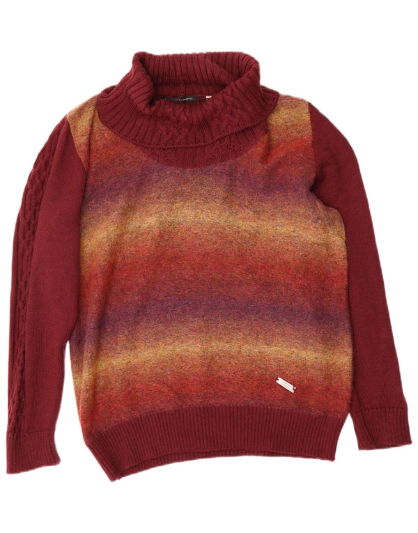 Rosanna Pellegrini Jersey con cuello vuelto para mujer IT 50 XL Borgoña