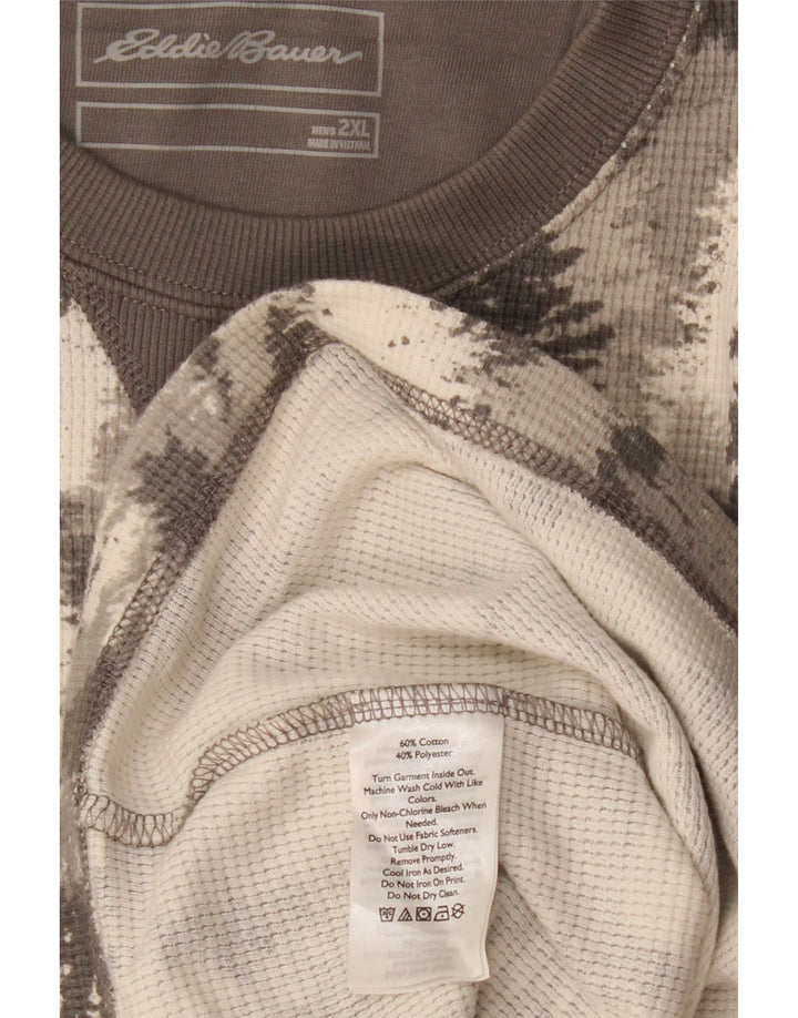 EDDIE BAUER Top con estampado abstracto para hombre, manga larga, 2XL, algodón gris
