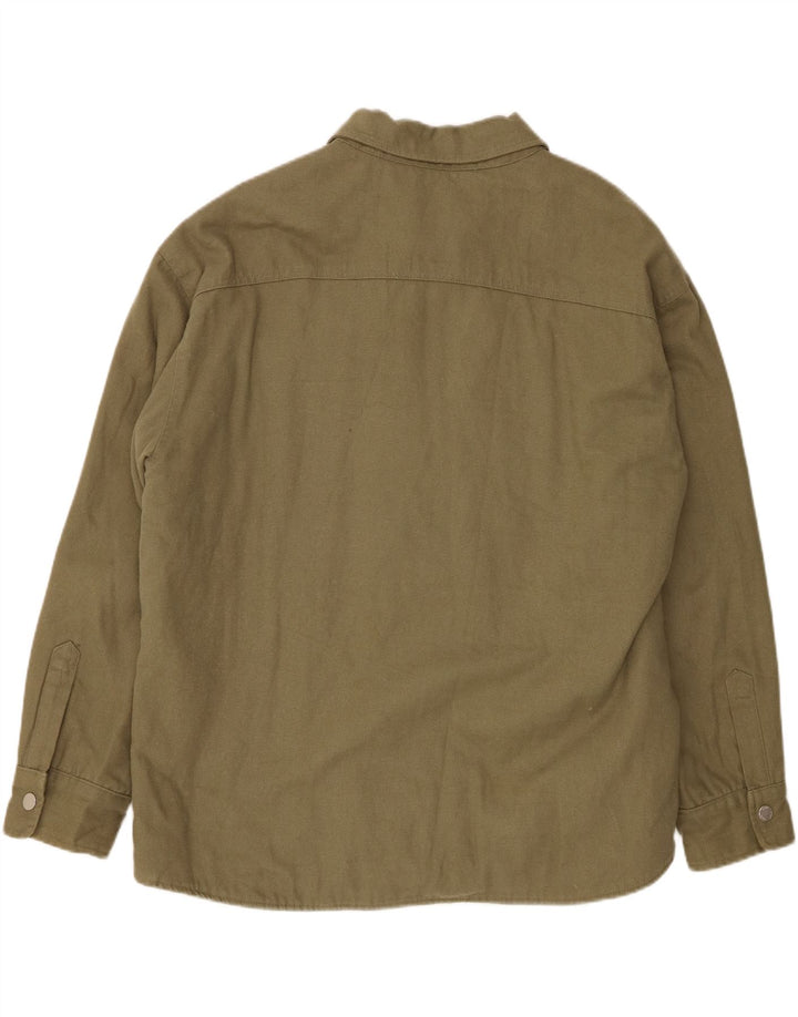 Zara Mens Utility Jacket UK 42 XL Algodón Caqui