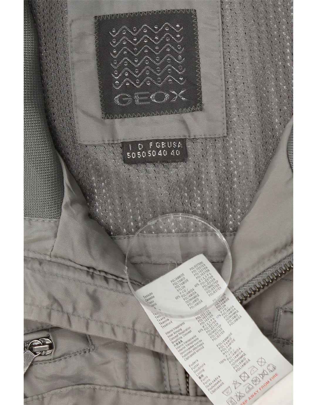 Geox Chaqueta utilitaria para hombre UK 40 Large Grey Polyamide